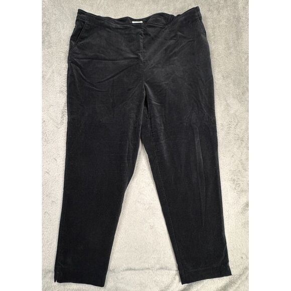 J. Jill Women's‎ Black Pants Size 20 (40x28) Soft Velour / Velvet Feel - Picture 1 of 10